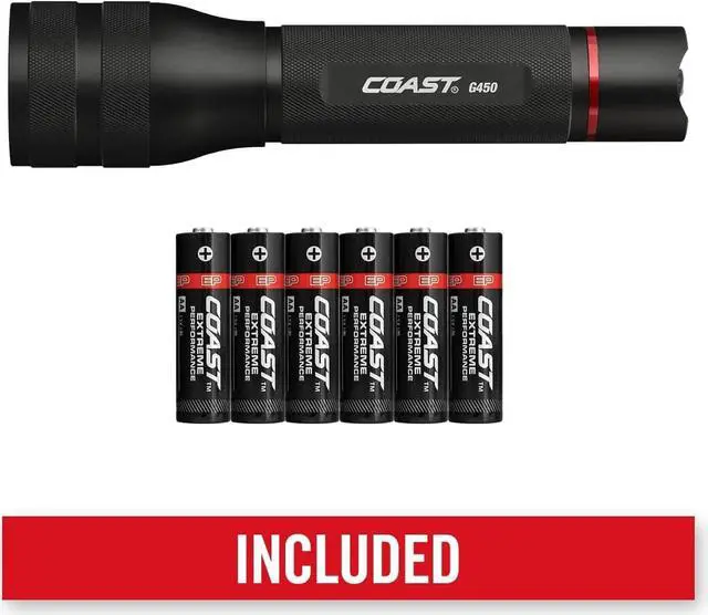 Alt view image 7 of 7 - Coast G450 1630 Lumen Twist Focus with Pure Beam and Bulls-Eye Spot Beam Technology, Black