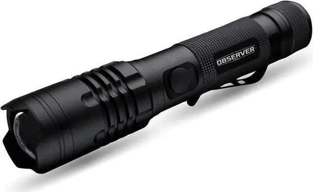 Main image of Observer Tools 1200 Lumen LED Flashlight Rechargeable- LED Tactical Flashlight with Power Bank, Dual Power- Lightweight IP67 Waterproof Flashlights for Emergencies Hiking First Responders