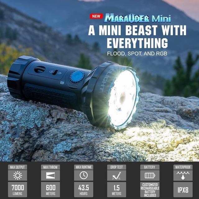 OLIGHT Marauder Mini Rechargeable Flashlight, 7,000 Lumens