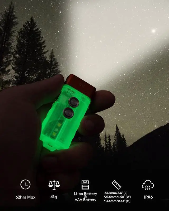 Alt view image 2 of 5 - RovyVon E5 EDC Flashlight Pocket Size, Rechargeable AAA Flashlight 700 Lm High Lumen, Luminous Keychain Flashlight with Sidelight, Lockout Mode, Waterproof for Home, Outdoor