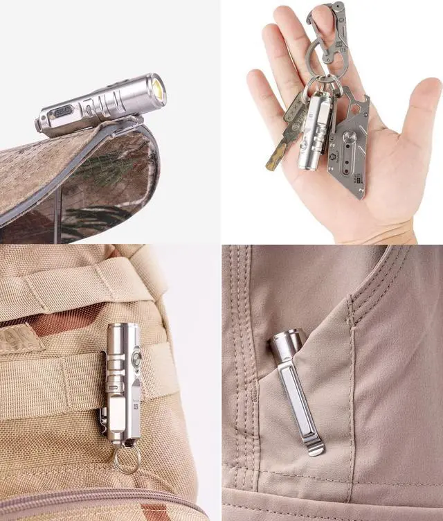 Alt view image 6 of 7 - RovyVon Aurora A2 G4 Bright Keychain Flashlight 650 Lumens, USB C Rechargeable EDC Flash Light, IPX6 Waterproof Pocket Flashlight with Magnetic Clip & Lockout Feature Momentary On for Daily Carry Use