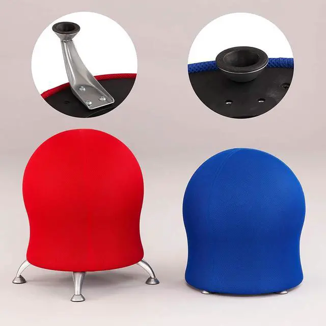 Alt view image 5 of 5 - Safco Products 4750PL Zenergy Ball Chair, Active Seating Low Profile Anti-Burst Exercise Ball, Holds Up to 250-Lb Capacity, Office Desk and Classrooms, 4 Foot Sturdy Base, Gray