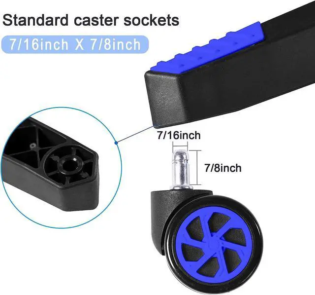 Alt view image 6 of 7 - Frassie 28 inch Nylon Gaming Chair Base Replacement with 5 Casters, Heavy Duty Office Chair Base Part