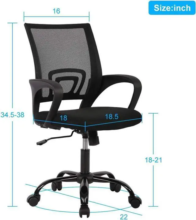 Alt view image 2 of 7 - Ergonomic Mid Back Mesh Office Chair - Lumbar Support, Adjustable, Swivel, Rolling, Pink Desk Chair with Arms for Working & Meeting
