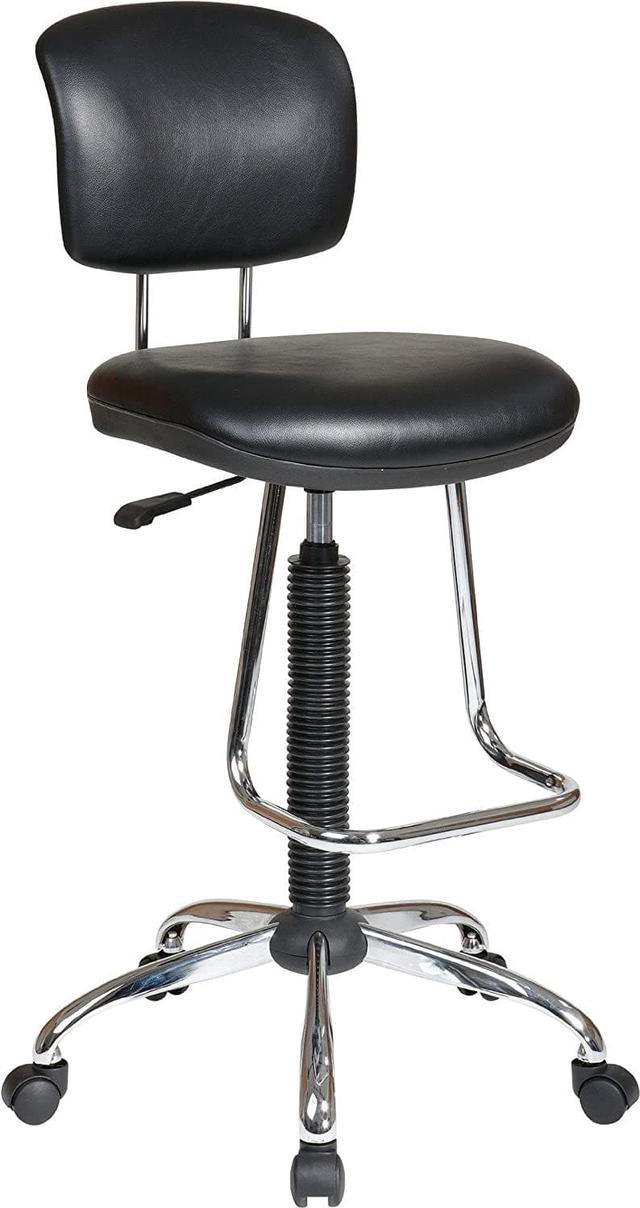 Office Star DC Series Pneumatic Drafting Chair with Vinyl Stool