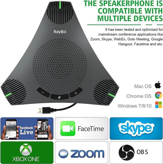 Alt view image 7 of 7 - USB Speakerphone with Dual Hub - Conference Room Omnidirectional Microphone and Speaker, Computer Speakers with Microphone for Home Office, 360° Voice Pickup & Noise Reduction Mics for 8-10 People