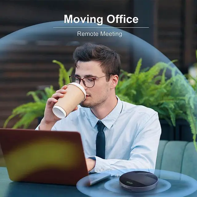 Alt view image 6 of 7 - Bluetooth Conference Speaker and Microphone Wireless Lound Speakerphone Portable for Car and Computer Home Office, Two Way Voice Clear, Compatible with Zoom, Teams