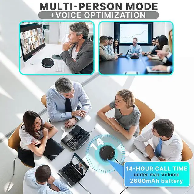 Alt view image 4 of 7 - PyleUsa Conference Speaker Bluetooth Speakerphone - Multipurpose Conference & Streaming Speaker,Noise Canceling Swiss Immersive Crisp Voice Pickup for Office,Travel,Home, w/USB-C,Aux Cables - PSCN42