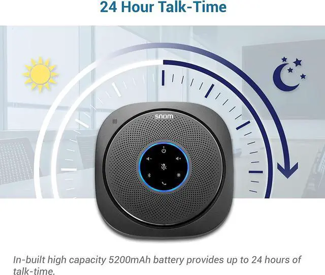 Alt view image 6 of 7 - C300 Bluetooth 5.0 Conference Speakerphone with 6 Mics, 24 hrs Call Time, App Controlled, USB C, Home Office & Small Business, Black