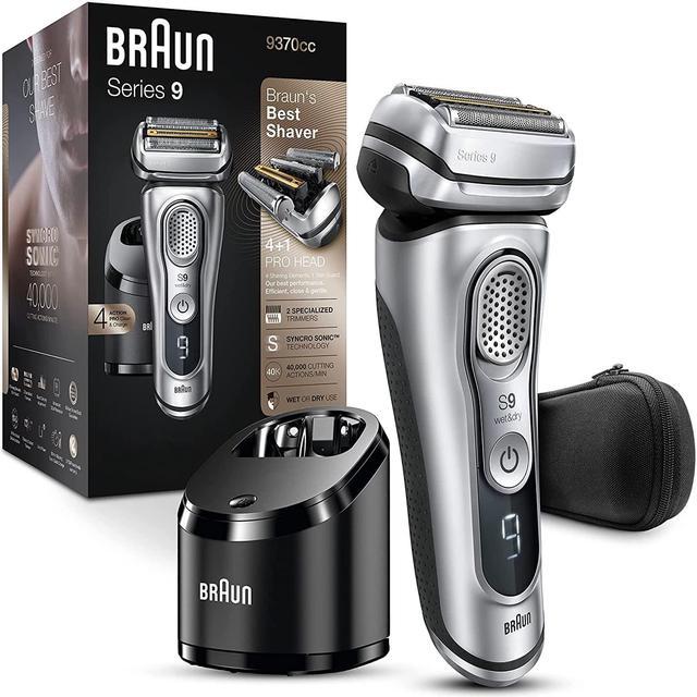 Braun Series 9 9370cc Rechargeable Wet & Dry Men's Electric Shaver with Clean  & Charge Station 