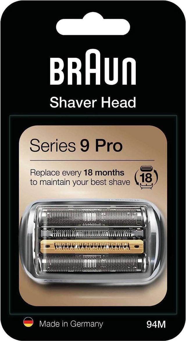 Braun Shaver Head Replacement Part 94M Silver, Compatible with Series 9 Pro  and Series 9 Electric Razors for Men 