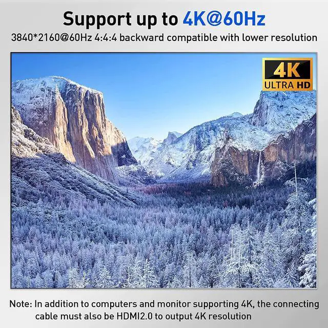 Alt view image 3 of 7 - USB 3.0 KVM Switch HDMI 4 Port Support 4K@60Hz 2K@120Hz RGB 4:4:4 Simulation EDID, HDMI USB Switch 4 in 1 Out and 4 USB 3.0 Port for Keyboard Mouse Printer,with Controller,USB3.0 Cables and HDMI Cable