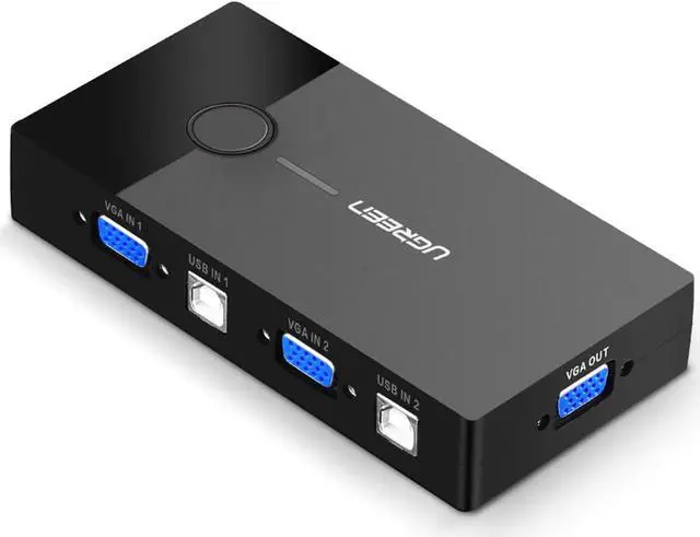 Main image of UGREEN USB KVM Switch Box 2 Port VGA Video Sharing Adapter 2 in 1 Out Manual Switcher with USB Cables for Computer PC Laptop Desktop Monitor Printer Keyboard Mouse Control