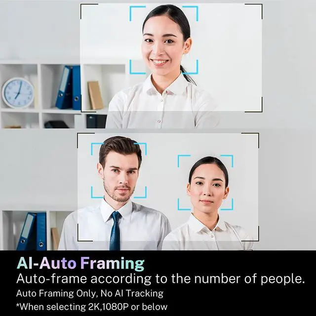 Alt view image 4 of 6 - Zoomable PTZ 4K Webcam, Remote Control, AI-Auto Framing, Plug and Play, USB A/C Camera with Folded Bracket for Desktop, External Tripod