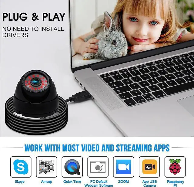 Alt view image 6 of 7 - Security Dome Camera Waterproof Night Vision Camera with Infrared LEDs,Day Night Weatherproof Surveillance CCTV Camera Dome Outdoor/Indoor,Night Vision Up to 80FT