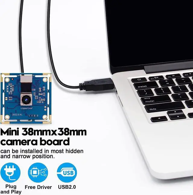 Alt view image 5 of 5 - ELP 8mp USB Camera Autofocus 4K PC Camera Module for Computer and Raspberry Pi Mini UVC USB2.0 Webcam Board IMX179 Industrial Lightburn Camera Low Distortion CCTV Laser Engraver Camera for Laptop