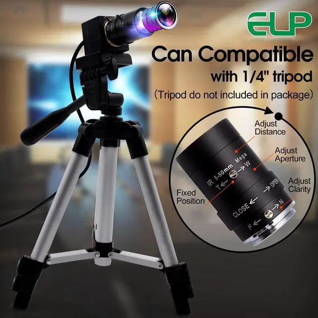 Alt view image 3 of 7 - ELP 5-50mm Varifocal Lens 1080P USB Camera with H.264 High Definition Sony IMX323 Webcam for Android Linux Windows Industrial Video