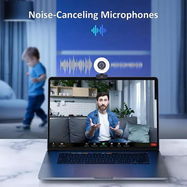 Alt view image 7 of 7 - NexiGo N960E Pro 60FPS Webcam with Mic/Headset Jack and Extra USB Port, 1080P Web Camera with Light, Fast AutoFocus, Built-in Privacy Cover, for Zoom Meeting Skype Teams Twitch