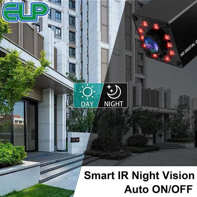 Alt view image 2 of 7 - ELP 1080P Night Vision USB Camera with Wide Angle Fisheye Lens for Computer - 2MP Mini IR Infrared Webcam UVC USB2.0 High Speed 100fps Industrial PC Camera Home Surveillance CCTV