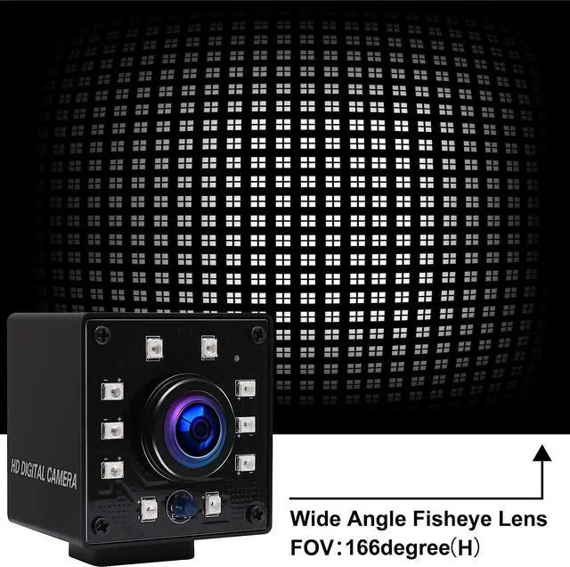 Alt view image 5 of 7 - ELP 1080P Night Vision USB Camera with Wide Angle Fisheye Lens for Computer - 2MP Mini IR Infrared Webcam UVC USB2.0 High Speed 100fps Industrial PC Camera Home Surveillance CCTV