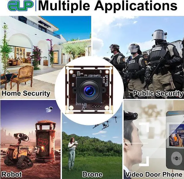 Alt view image 6 of 7 - ELP 16mp Wide Angle USB Camera for Computer 180degree Fisheye Lens Webcam Board Mini UVC USB2.0 4K Video Lightburn Camera Module,with 3.3ft/1m Cable for Laptop, PC, Raspberry Pi, Jetson Nano