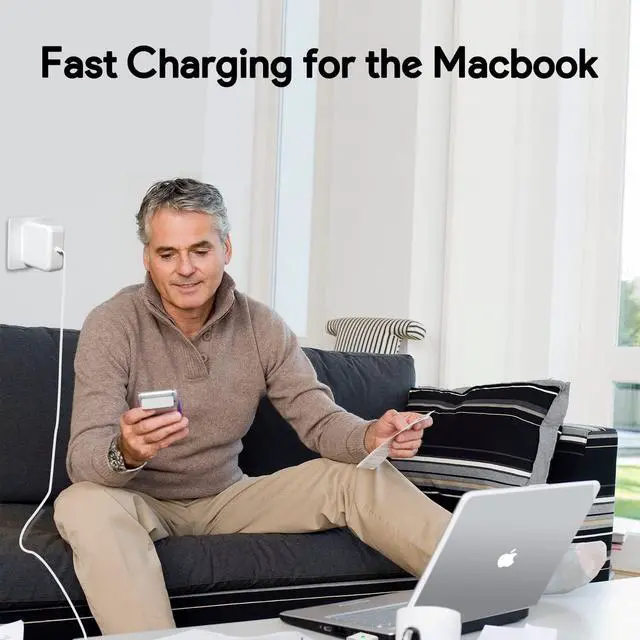 Alt view image 6 of 6 - Mac Book Pro Charger - 60W T-Tip Magnetic Charger Power Adapter Compatible with Mac Book Air/Pro 13-Inch Retina Display(After 2012)