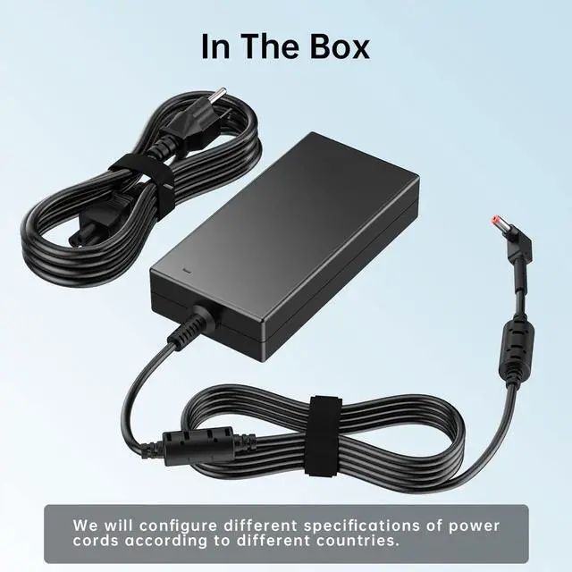 Alt view image 5 of 5 - 180W Charger Power Supply Fit for Acer Nitro 5, Predator Helios 300 PH315-54 53, G3 571 572 573, Triton 300 SE PT314-52S 51S Gaming Laptop AC Adapter (Red Tip 5.5×1.7mm, 19.5V 9.23A)