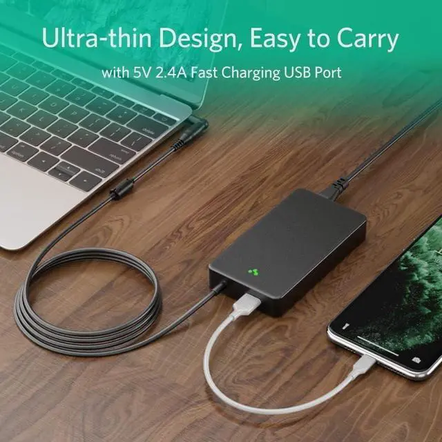 Alt view image 4 of 7 - 90w Universal Laptop Charger AC Adapter for Hp  Toshiba IBM      Fujitsu Gateway Notebook Ultrabook with 5V 2.4A Fast Charging USB Port