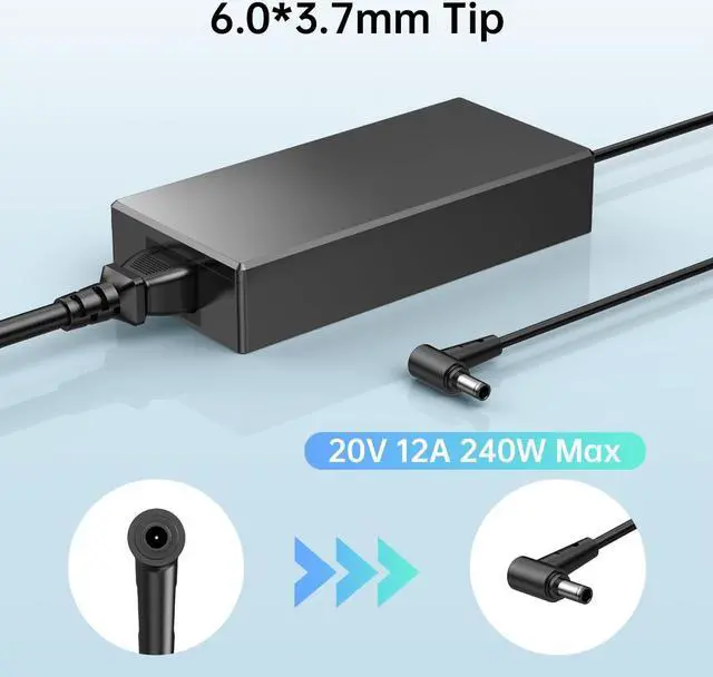 Alt view image 2 of 7 - 240W Zephyrus Charger ADP-240EB B Fit for ASUS ROG Zephyrus G14 G15 M16 G16 S15 S17, ROG Flow X16 GV601, ROG Strix Scar Charger, ASUS 240W Charger