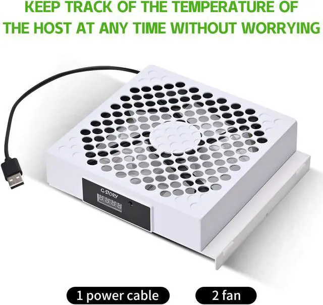 Alt view image 5 of 6 - G-STORY Cooling Fan for Xbox Series S, Auto 3 Speed Adjust Temp Display RGB