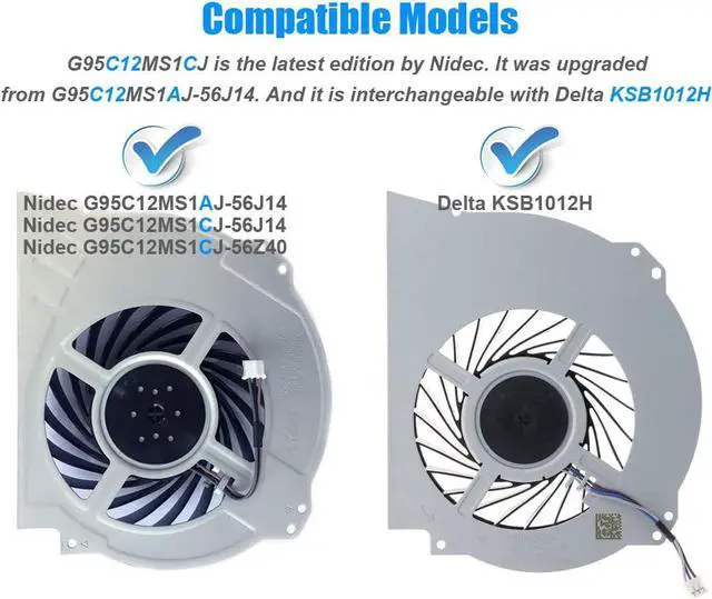 Alt view image 4 of 6 - ElecGear Replacement Internal Cooling Fan for PS4 Pro CUH-7xxx  CPU Heatsink Cooler, Playstation Thermal Compound Paste, TR8 Torx Security, PH0 Screwdriver Repair Teardown Tool Kit for PS4 Pro