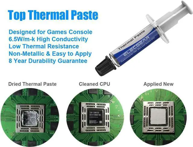 Alt view image 5 of 6 - ElecGear Replacement Internal Cooling Fan for PS4 Pro CUH-7xxx  CPU Heatsink Cooler, Playstation Thermal Compound Paste, TR8 Torx Security, PH0 Screwdriver Repair Teardown Tool Kit for PS4 Pro