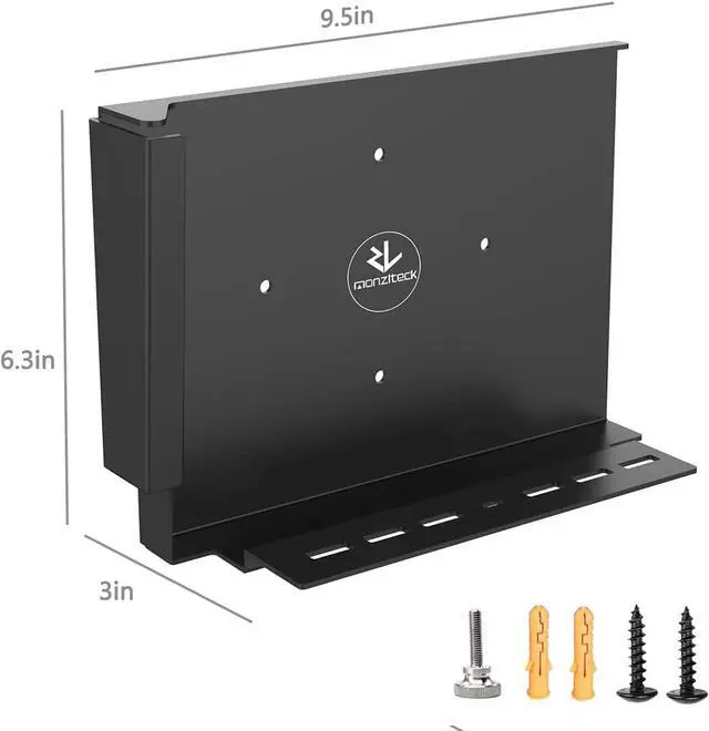 Alt view image 2 of 7 - Monzlteck Wall Mount for PS5(Disc and Digital),All Metal Vertical Hanging on Wall, Space Saver, Easy to Install(Black)