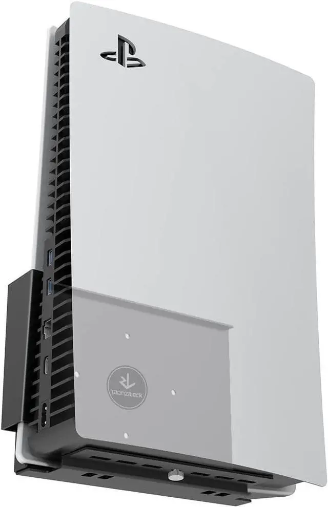 Alt view image 5 of 7 - Monzlteck Wall Mount for PS5(Disc and Digital),All Metal Vertical Hanging on Wall, Space Saver, Easy to Install(Black)