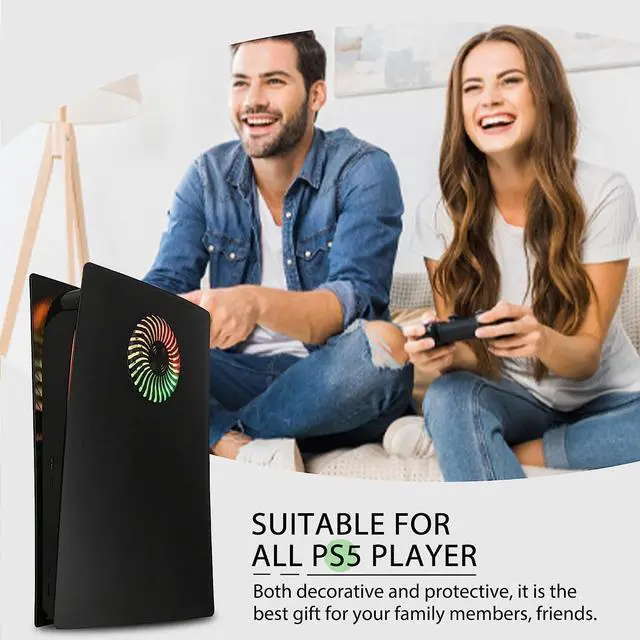 Alt view image 6 of 7 - PS5 Faceplate with RGB Light Strip for Digital Edition DOBEWINGDELOU 400+ Effects LED Light Ring Console Cover for PlayStation 5 Digital Edition DIY Decoration Kit Accessories Black