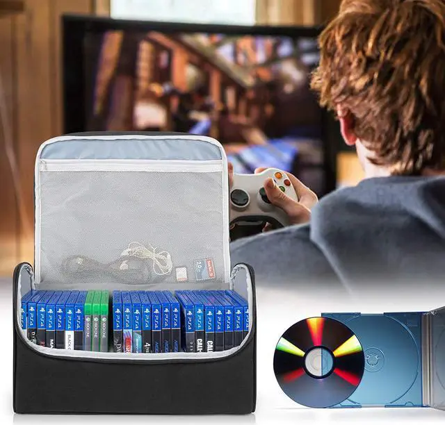 Alt view image 7 of 7 - Trunab Game Disc Case Hold Up to 24 Discs, Portable Storage Bag Gaming Disk Organizers, Compatible with Xbox 360/Xbox One/Xbox Series X/S/PS4/PS4 Pro/PS3/PS5, Black (Patent Pending)