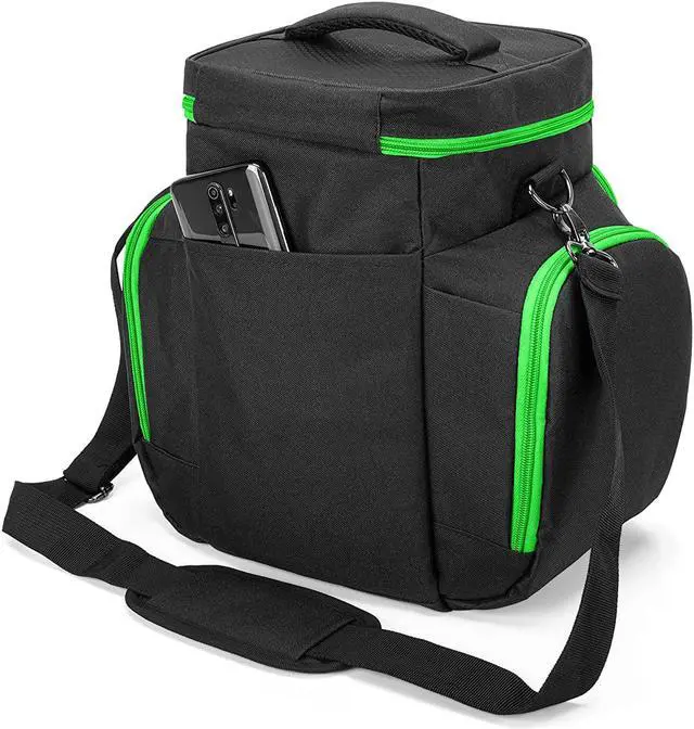 Alt view image 5 of 7 - Trunab Carrying Case Compatible with Xbox Series X, Travel Game Bag, Green | Multiple Pockets Fit Controllers, Games, Cables & Portable Hard Disk, Padded Protection for Travel (Patent Design)