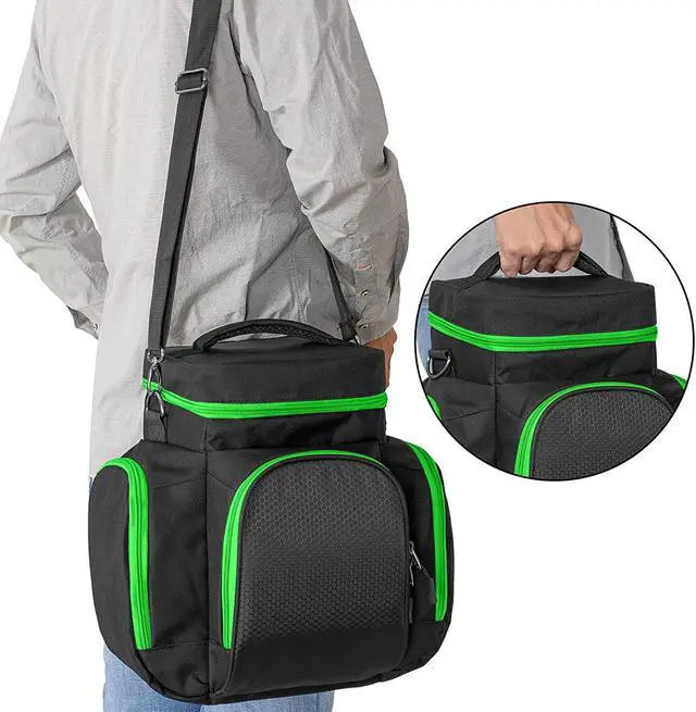 Alt view image 6 of 7 - Trunab Carrying Case Compatible with Xbox Series X, Travel Game Bag, Green | Multiple Pockets Fit Controllers, Games, Cables & Portable Hard Disk, Padded Protection for Travel (Patent Design)