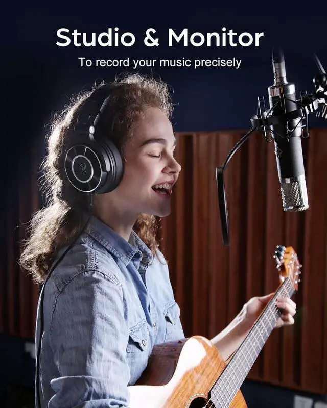 Alt view image 4 of 7 - OneOdio Monitor 60 Professional Studio Headphones - Recording Wired Over Ear Headphones, Hi-Res Audio, Soft Comfortable Earmuffs, 6.35mm Adapter for Tracking Mixing DJ Mastering Broadcast-Black