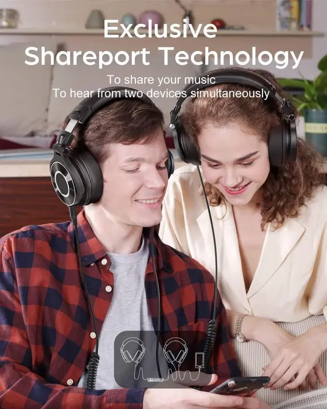 Alt view image 7 of 7 - OneOdio Monitor 60 Professional Studio Headphones - Recording Wired Over Ear Headphones, Hi-Res Audio, Soft Comfortable Earmuffs, 6.35mm Adapter for Tracking Mixing DJ Mastering Broadcast-Black