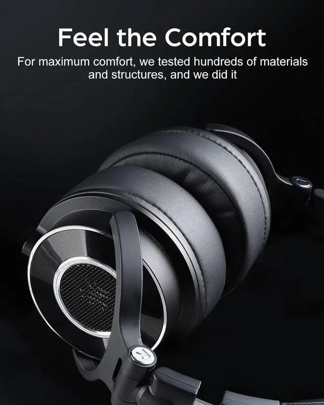 Alt view image 5 of 7 - OneOdio Monitor 60 Professional Studio Headphones - Recording Wired Over Ear Headphones, Hi-Res Audio, Soft Comfortable Earmuffs, 6.35mm Adapter for Tracking Mixing DJ Mastering Broadcast-Black