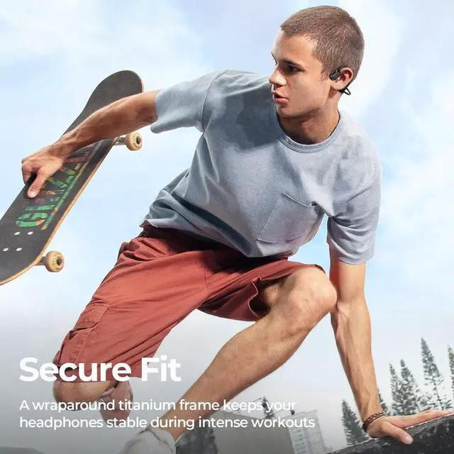 Alt view image 6 of 7 - Bone Conduction Headphones, IP68 Swimming Headphones Built-in MP3 16G Storage, Bluetooth 5.3 Open Ear Headphones Large Capacity Battery, Waterproof Sports Earphones for Swimming, Running