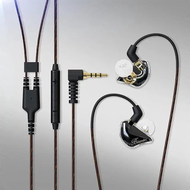 Alt view image 5 of 7 - BASN Bmaster Triple Drivers in Ear Monitor Headphone with Two Detachable Cables Fit in Ear Suitable for Audio Engineer, Musician (Black)