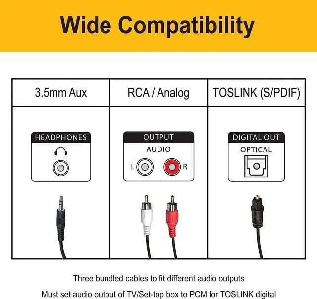 Alt view image 5 of 7 - HomeSpot Wireless Over-Ear Headphones Transmitter Set for TV Movie Bluetooth 5.3 aptX LL No Delay 50 Hours Immersive Sound Enhanced Volume and Clarity (Digital Optical TOSLINK RCA AUX)