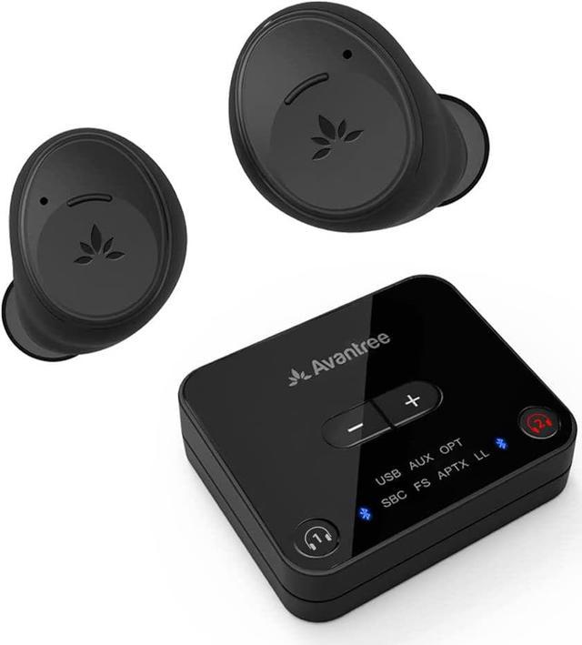 Avantree Ace T40 (HT4130) True Wireless Earbuds for TV Listening Watching,  Bluetooth 5.2 Headphones with Transmitter for Optical, AUX, RCA Ported  Television, aptX Adaptive, 10H Rechargeable Earphones 