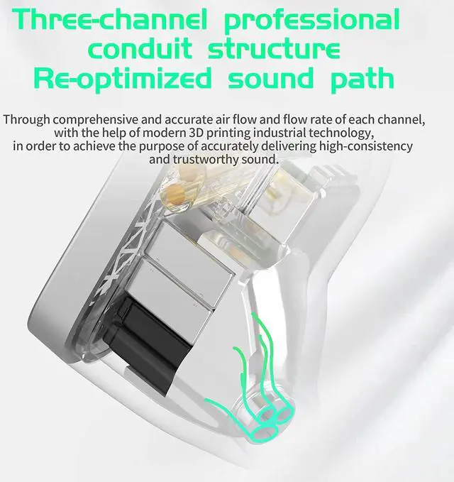 Alt view image 3 of 7 - YINYOO KZ AS16 PRO 16BA IEM in Ear Earphones, High Resolution in-Ear Monitors Headphones Stereo Sound Wired Earbuds Newest Headset (Dark mic)