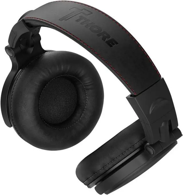 Alt view image 3 of 3 - Thore Q90 Over Ear iPhone Headphones with Lightning Connector - Closed Back Studio DJ Monitor Earphones with 50mm Neodymium Drivers and Apple MFI Certified Cable (Black)