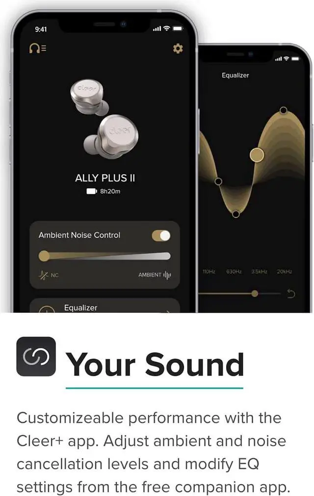 Alt view image 5 of 7 - Cleer Audio Ally Plus II True Wireless Noise Canceling Earbuds, 33 Hours of Playtime, IPX4 Sweat Resistant, Crystal Clear Voice with Echo and Noise Canceling Mic, for iPhone & Android,Stone