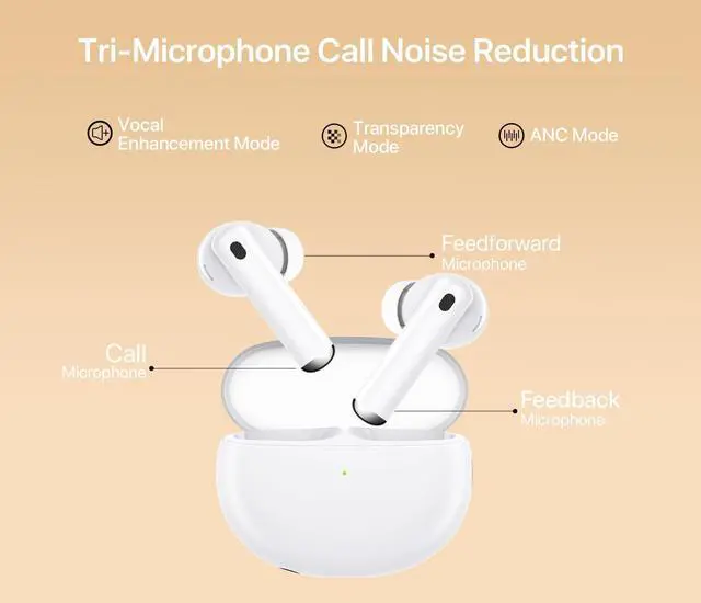 Alt view image 3 of 7 - UMIDIGI Wireless Earbuds, AbleBuds Free Earphone Bluetooth Headphones Touch Control Bluetooth 5.2 in-Ear 3 Microphones Call Noise Canceling IP55 Waterproof Bluetooth Earbuds