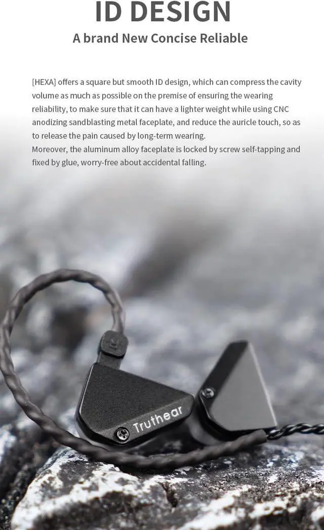 Alt view image 5 of 6 - Fanmusic Truthear Hexa 1DD+3BA Hybird Earphones with 0.78 2Pin Cable Earbuds